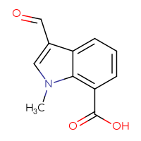 Chemical structure of 3-formyl-1-methyl-1H-indole-7-carboxylic acid - CSSB00025778363