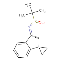 Chemical structure of (S)-N-{2',3'-dihydrospiro[cyclopropane-1,1'-inden]-3'-ylidene}-2-methylpropane-2-sulfinamide - CSSB15008877256