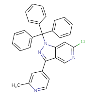 Chemical structure of 4-[6-chloro-1-(triphenylmethyl)-1H-pyrazolo[4,3-c]pyridin-3-yl]-2-methylpyridine - CSSB00121573366