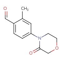 Chemical structure of 2-methyl-4-(3-oxomorpholin-4-yl)benzaldehyde - CSSB00020651343