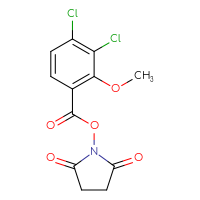 Chemical structure of 2,5-dioxopyrrolidin-1-yl 3,4-dichloro-2-methoxybenzoate - CSSB20270229923