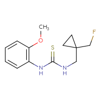 Chemical structure of 3-{[1-(fluoromethyl)cyclopropyl]methyl}-1-(2-methoxyphenyl)thiourea - CSSB21432452460