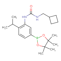 Chemical structure of 3-(cyclobutylmethyl)-1-[2-(propan-2-yl)-5-(4,4,5,5-tetramethyl-1,3,2-dioxaborolan-2-yl)phenyl]urea - CSSB21332091431