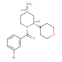 Chemical structure of rac-(2R,4S)-1-(3-bromobenzoyl)-4-methyl-2-(oxan-4-yl)piperidine - CSSB21444811097