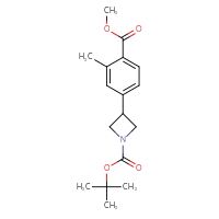 Chemical structure of tert-butyl 3-[4-(methoxycarbonyl)-3-methylphenyl]azetidine-1-carboxylate - CSSB06835379082