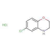 Chemical structure of 6-chloro-3,4-dihydro-2H-1,4-benzoxazine hydrochloride - CSSB02495333539