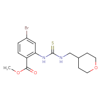 Chemical structure of methyl 4-bromo-2-({[(oxan-4-yl)methyl]carbamothioyl}amino)benzoate - CSSB21432479712