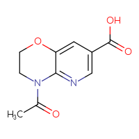 Chemical structure of 4-acetyl-2H,3H,4H-pyrido[3,2-b][1,4]oxazine-7-carboxylic acid - CSSB03496552043
