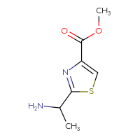 Chemical structure of methyl 2-(1-aminoethyl)-1,3-thiazole-4-carboxylate - CSSB00000720840