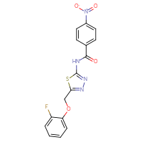 Chemical structure of N-{5-[(2-fluorophenoxy)methyl]-1,3,4-thiadiazol-2-yl}-4-nitrobenzamide - CSSB00161115912