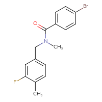 Chemical structure of 4-bromo-N-[(3-fluoro-4-methylphenyl)methyl]-N-methylbenzamide - CSSB01787102751