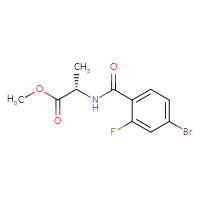 Chemical structure of methyl (2S)-2-[(4-bromo-2-fluorophenyl)formamido]propanoate - CSSB00005494139