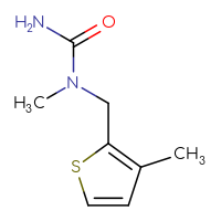Chemical structure of 1-methyl-1-[(3-methylthiophen-2-yl)methyl]urea - CSSB00015378139