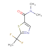 Chemical structure of 2-(1,1-difluoroethyl)-N,N-dimethyl-1,3-thiazole-5-carboxamide - CSSB02517391048