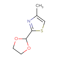 Chemical structure of 2-(1,3-dioxolan-2-yl)-4-methyl-1,3-thiazole - CSSB00103149562