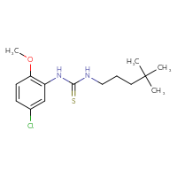 Chemical structure of 1-(5-chloro-2-methoxyphenyl)-3-(4,4-dimethylpentyl)thiourea - CSSB21432444011