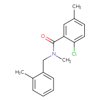 Chemical structure of 2-chloro-N,5-dimethyl-N-[(2-methylphenyl)methyl]benzamide - CSSB01392774992
