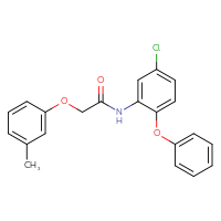 Chemical structure of N-(5-chloro-2-phenoxyphenyl)-2-(3-methylphenoxy)acetamide - CSSB00121655953
