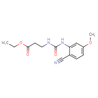 Chemical structure of ethyl 3-{[(2-cyano-5-methoxyphenyl)carbamoyl]amino}propanoate - CSSB15232169432