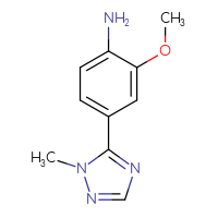 Chemical structure of 2-methoxy-4-(1-methyl-1H-1,2,4-triazol-5-yl)aniline - CSSB00011166156
