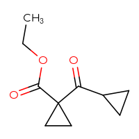 Chemical structure of ethyl 1-cyclopropanecarbonylcyclopropane-1-carboxylate - CSSB00012595934