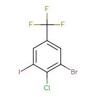 Chemical structure of 1-bromo-2-chloro-3-iodo-5-(trifluoromethyl)benzene - CSSB00029518197