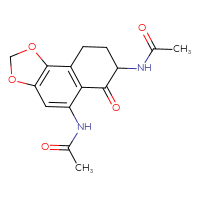 Chemical structure of N-{7-acetamido-6-oxo-2H,6H,7H,8H,9H-naphtho[1,2-d][1,3]dioxol-5-yl}acetamide - CSSB21044633818