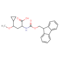 Chemical structure of 4-cyclopropyl-2-({[(9H-fluoren-9-yl)methoxy]carbonyl}amino)-4-methoxybutanoic acid - CSSB00016976987
