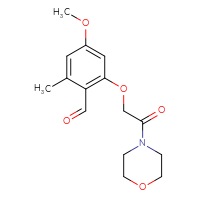 Chemical structure of 4-methoxy-2-methyl-6-[2-(morpholin-4-yl)-2-oxoethoxy]benzaldehyde - CSSB21349253680