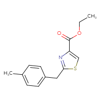 Chemical structure of ethyl 2-[(4-methylphenyl)methyl]-1,3-thiazole-4-carboxylate - CSSB00001746649