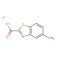 Chemical structure of potassium 5-methyl-1,3-benzothiazole-2-carboxylate - CSSB20621792910