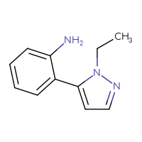 Chemical structure of 2-(1-ethyl-1H-pyrazol-5-yl)aniline - CSSB00011961410