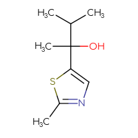 Chemical structure of 3-methyl-2-(2-methyl-1,3-thiazol-5-yl)butan-2-ol - CSSB00020328122