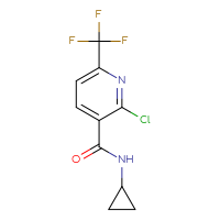 Chemical structure of 2-chloro-N-cyclopropyl-6-(trifluoromethyl)pyridine-3-carboxamide - CSSB01998926294