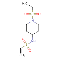 Chemical structure of N-[1-(ethanesulfonyl)piperidin-4-yl]ethene-1-sulfonamide - CSSB02152602409