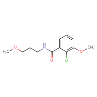Chemical structure of 2-chloro-3-methoxy-N-(3-methoxypropyl)benzamide - CSSB02522506136