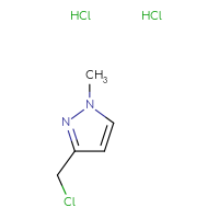 Chemical structure of 3-(chloromethyl)-1-methyl-1H-pyrazole dihydrochloride - CSSB00000726842