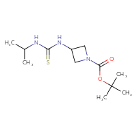 Chemical structure of tert-butyl 3-{[(propan-2-yl)carbamothioyl]amino}azetidine-1-carboxylate - CSSB01383350091