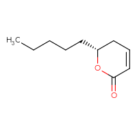 Chemical structure of (6R)-6-pentyl-5,6-dihydro-2H-pyran-2-one - CSSB00020676017