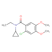 Chemical structure of 2-chloro-N-cyclopropyl-N-ethyl-4,5-dimethoxybenzamide - CSSB01440748994