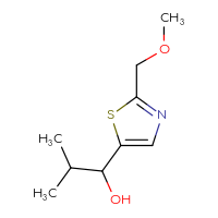 Chemical structure of 1-[2-(methoxymethyl)-1,3-thiazol-5-yl]-2-methylpropan-1-ol - CSSB15017274991