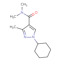 Chemical structure of 1-cyclohexyl-N,N,3-trimethyl-1H-pyrazole-4-carboxamide - CSSB21043405324