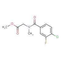 Chemical structure of methyl 2-[1-(4-chloro-3-fluorophenyl)-N-methylformamido]acetate - CSSB00006486564