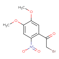 Chemical structure of 2-bromo-1-(4,5-dimethoxy-2-nitrophenyl)ethan-1-one - CSSB00015295780