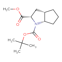 Chemical structure of 1-tert-butyl 2-methyl (2S,3aS,6aS)-octahydrocyclopenta[b]pyrrole-1,2-dicarboxylate - CSSB00135395464