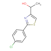 Chemical structure of 1-[2-(4-chlorophenyl)-1,3-thiazol-4-yl]ethan-1-ol - CSSB00012101197