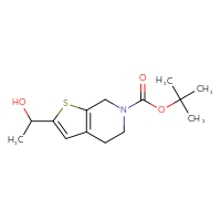 Chemical structure of tert-butyl 2-(1-hydroxyethyl)-4H,5H,6H,7H-thieno[2,3-c]pyridine-6-carboxylate - CSSB14959179444
