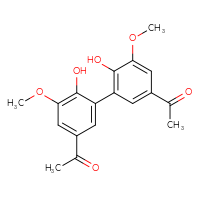 Chemical structure of 1-{5'-acetyl-2',6-dihydroxy-3',5-dimethoxy-[1,1'-biphenyl]-3-yl}ethan-1-one - CSSB00025701840