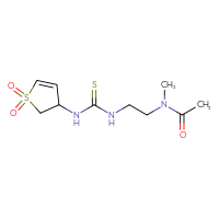 Chemical structure of N-(2-{[(1,1-dioxo-2,3-dihydro-1λ⁶-thiophen-3-yl)carbamothioyl]amino}ethyl)-N-methylacetamide - CSSB21432511918