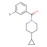 Chemical structure of 1-(3-bromobenzoyl)-4-cyclopropylpiperidine - CSSB02007557636